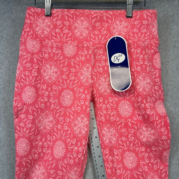 DG2 By Diane Gilman Leggings Womens Small Pink Floral Medallion Print Pull On - Picture 10 of 11